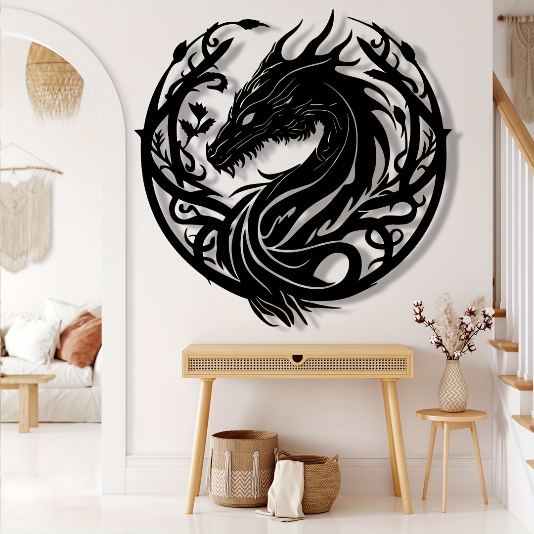Outdoor Powerwall - Antike Tierkreis-Dragon-Wandkunst-Dekoration, 1 Stück dekoratives Drachen-Totem