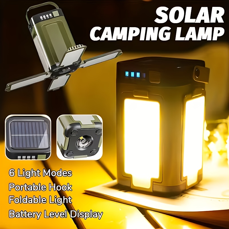 Outdoor Power For Lights - Solarbetriebene Tragbare Campinglampe mit Solarladung, Faltbar,