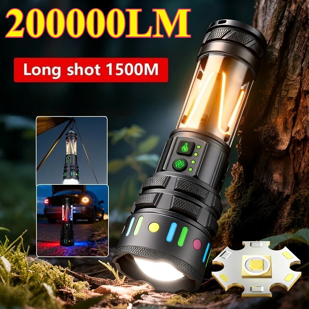 Outdoor Power For Lights - Leistungsstarke Ultra-Helle LED-Taschenlampe Typ-C Schnell Aufladbare