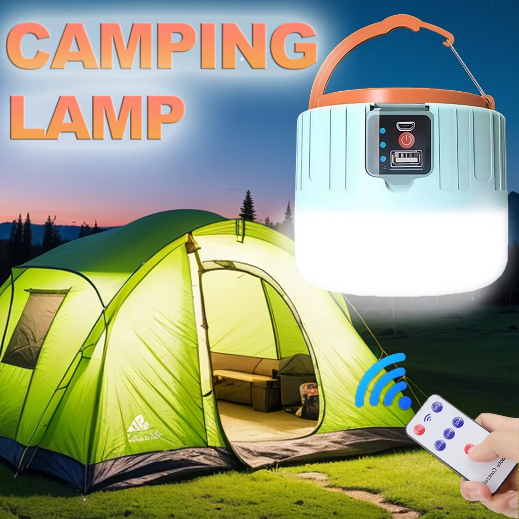 Outdoor Power For Lights - Solar-Camping-Laterne, wiederaufladbar, tragbares LED-Arbeitslicht mit Fernbedienung,