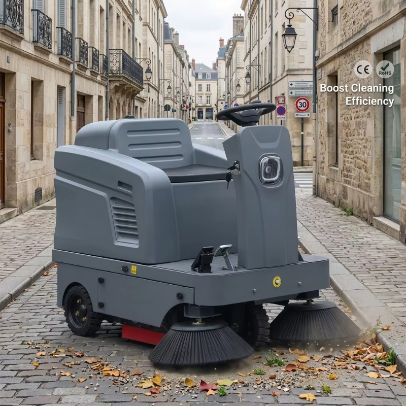 Outdoor Power Broom - Laite Outdoor Elektrische Aufsitz-Straßenkehrmaschine mit 60-Liter-Wassertank