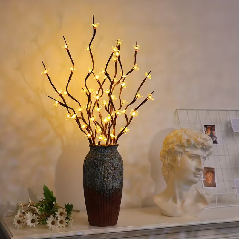 Outdoor Power For Lights - 1/2 Stück 20LED Kirschblütenbaum-Zweiglichter für Innen-