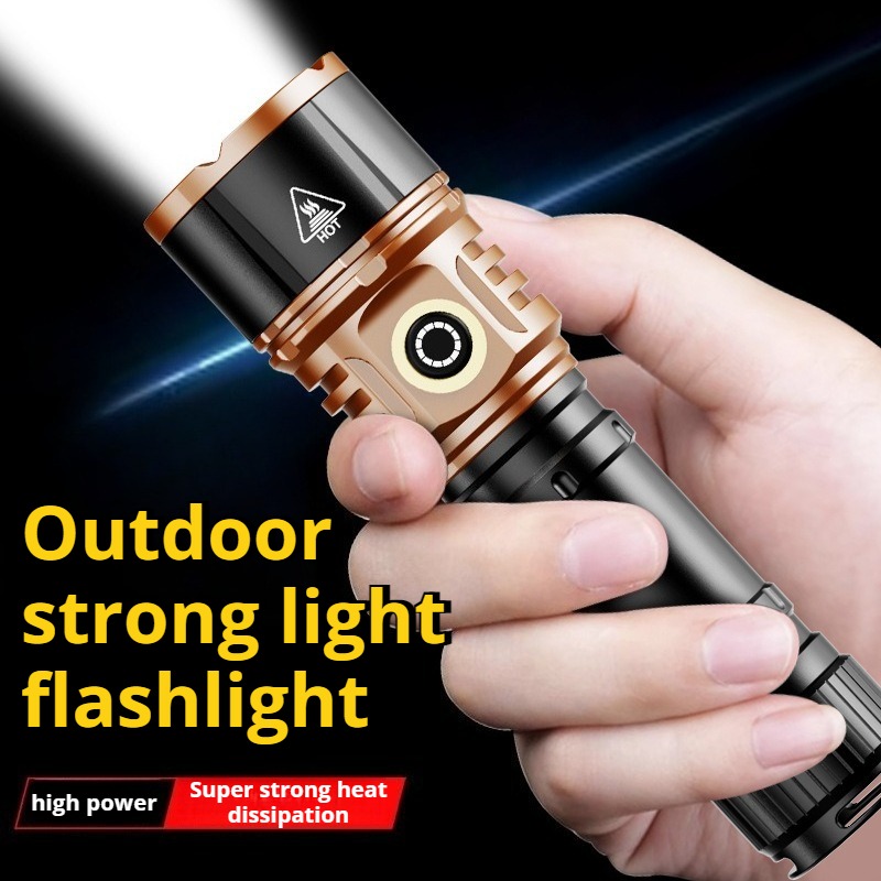Outdoor Power For Lights - Starke LED-Taschenlampe mit Hoher Leistung, Typ-C-Ladung,