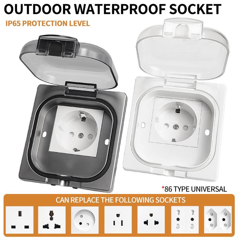 Outdoor Powerwall - IP65 wasserdichte Außensteckdose, 16 A Hochleistungs-Wandplatte,