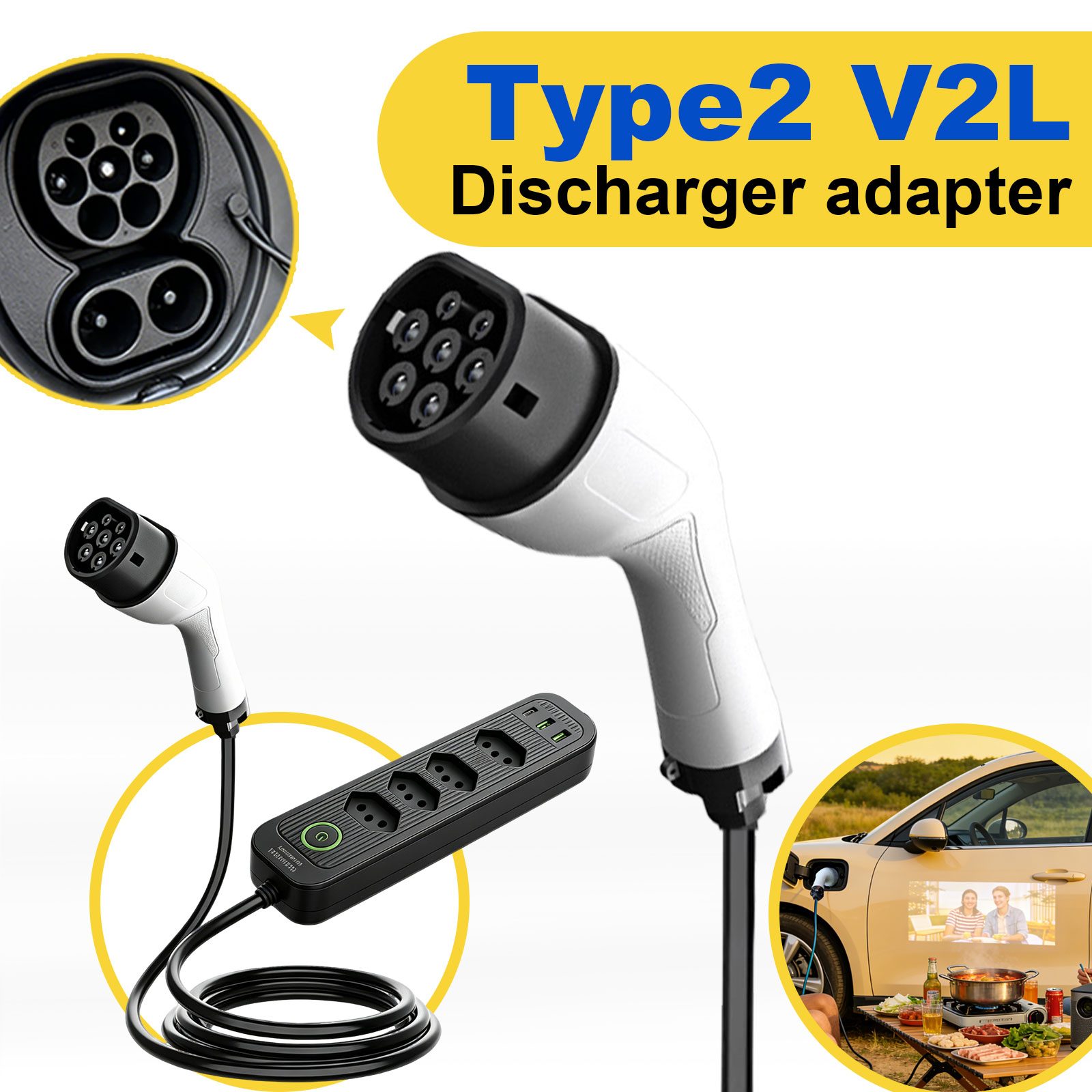 Typ2 V2L Entladeadapter 16A Br – Outdoor Power Adapter Bewertung und Preis
