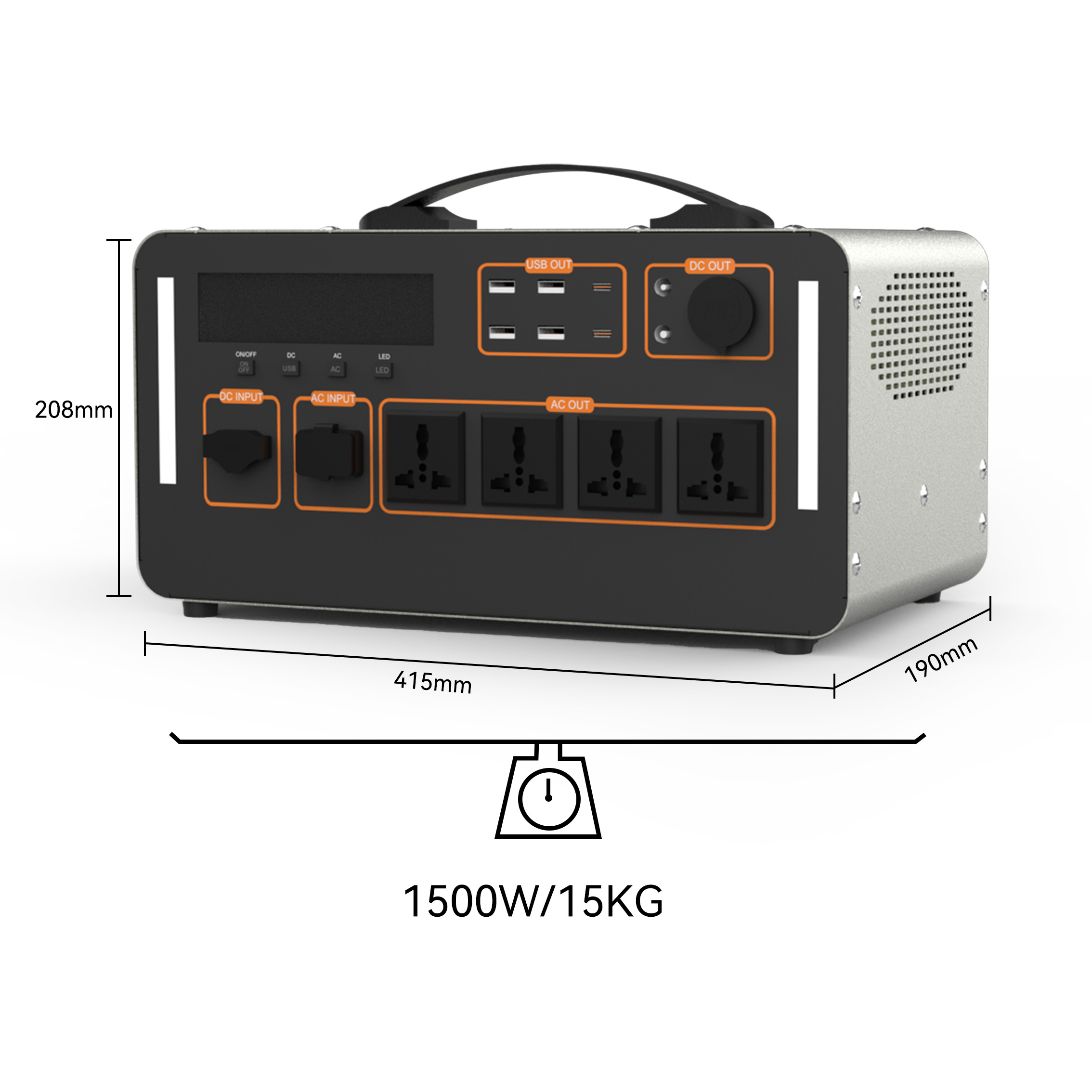 1500W Solar Tragbare Powerstat – Outdoor Uninterruptible Power Supply Bewertung und Preis